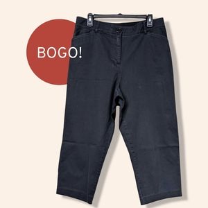 KIM ROGERS Pants Crop Slacks Black Size 12